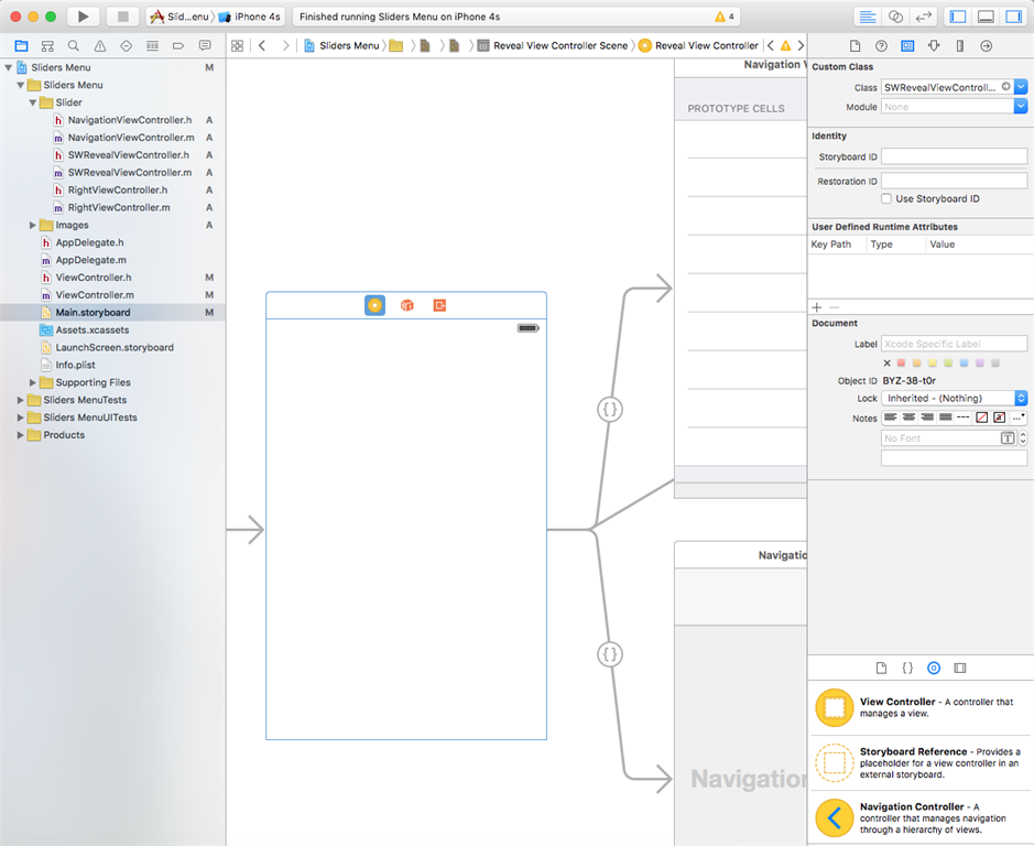 SWRevealViewController
